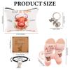 Wasise Highland Cow Gifts - 4PCS Just a Girl Who Loves Highland Cows Stationery Gift Set with Bracelet, Socks, Keyring and Makeup Bag, Cute Scottish Farmhouse Themed, Thoughtful Gift for Her view 2