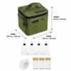 JISADER Camping, Kit for Travel & Picnic, Portable Bushcraft Spice Set with Handle, Green Nylon, Set (4x 120ml liquid bottles + view 2