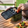 JISADER Camping, Kit for Travel & Picnic, Portable Bushcraft Spice Set with Handle, Green Nylon, Set (4x 120ml liquid bottles + view 4