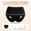 KEUOIA Period Pants for Women, High Waist Period Underwear Mesh Breathable Underwear Women Extra Protective Postpartum Panties Pack of 3 (UK, Alpha, M, Regular, Regular, 3pcs-Black) view 3
