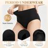 KEUOIA Period Pants for Women, High Waist Period Underwear Mesh Breathable Underwear Women Extra Protective Postpartum Panties Pack of 3 (UK, Alpha, M, Regular, Regular, 3pcs-Black) view 4