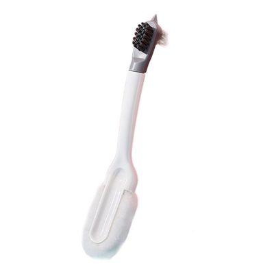 CRAFTHROU Shoe Cleaning Brush Convenient to Carry with Curved Handle Multipurpose and Three-sided Brush, Pp Material and Foams Well, for Washing Shoes and Furniture Cleaning