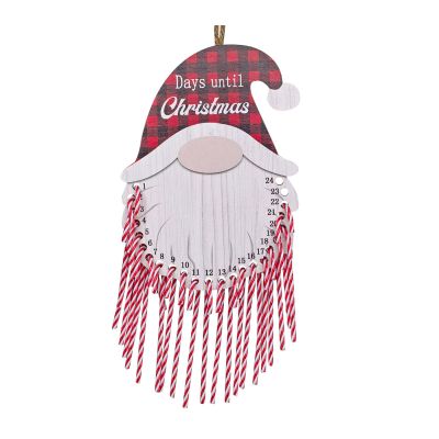 Tsophreniq Christmas Countdown Calendar with 24 Cane Candy Santa Shape 24 Days Until Wall for Front Door Decorations Christmas Countdown