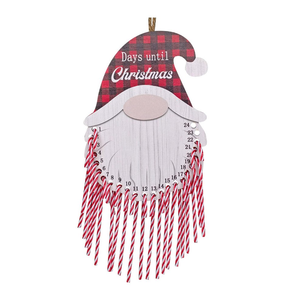 Tsophreniq Christmas Countdown Calendar with 24 Cane Candy Santa Shape 24 Days Until Wall for Front Door Decorations Christmas Countdown