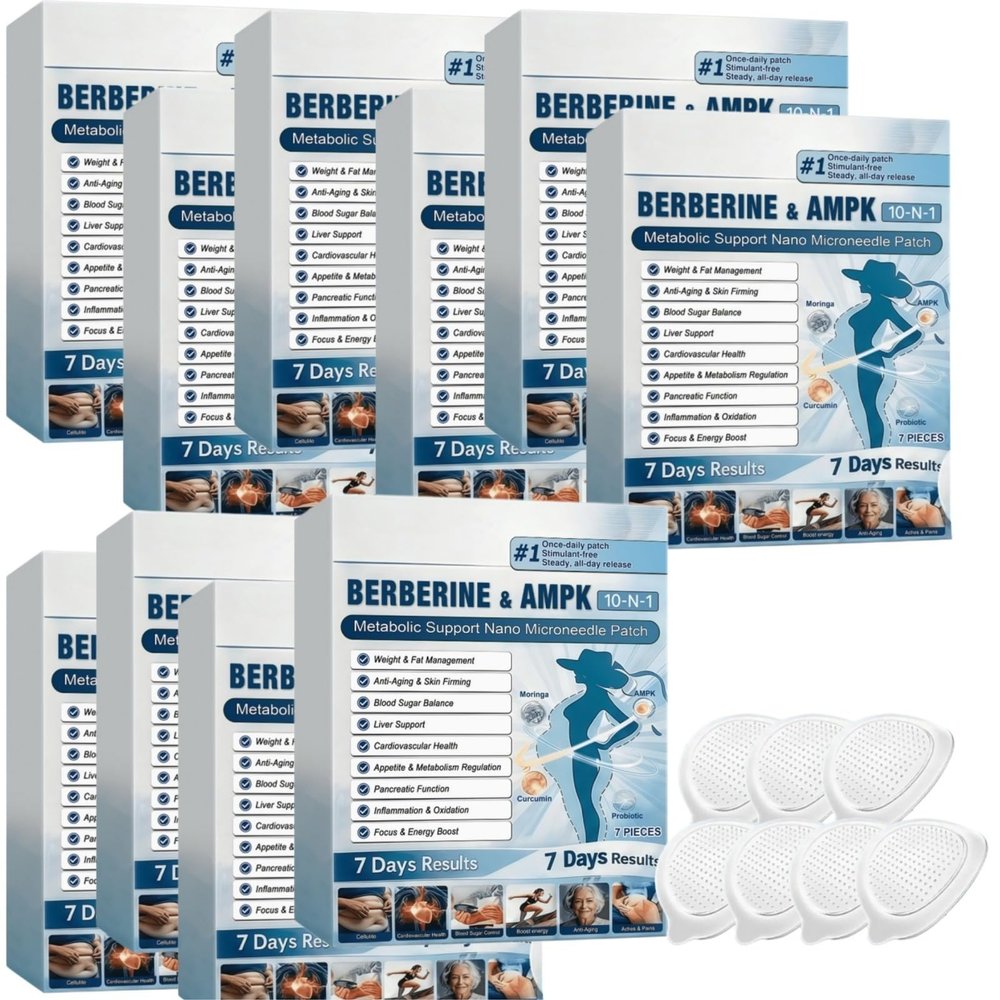 Moringa Metabolic Support Nano Microneedle Patch Berberine & AMPK, 10-N-1, Slimming Patch, Berberine Patches (7 Pieces)