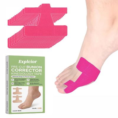Pre Cut Bunion Corrector Kinesiology Tape Big Toe Support Feet Hallux Valgus Ankle Tape Support Athletic Cushioning Breathable Latex Free Skin Friendly Comfort for Runners Daily Walking(Pink,40pcs)