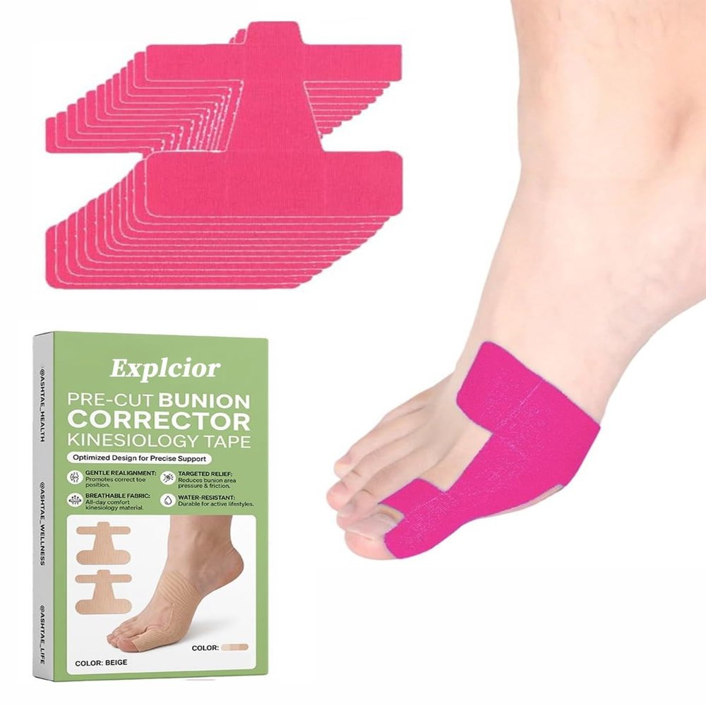 Pre Cut Bunion Corrector Kinesiology Tape Big Toe Support Feet Hallux Valgus Ankle Tape Support Athletic Cushioning Breathable Latex Free Skin Friendly Comfort for Runners Daily Walking(Pink,40pcs)