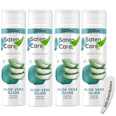 Satin Care Sensitive Aloe Vera Glide Shaving Gel for Women Moisturising Shave Gel for Smooth, Irritation-Free Shave on Legs & Body (Pack of 4)