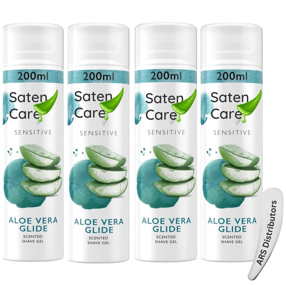 Satin Care Sensitive Aloe Vera Glide Shaving Gel for Women Moisturising Shave Gel for Smooth, Irritation-Free Shave on Legs & Body (Pack of 4)