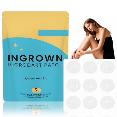 9 Pcs Ingrown Hair Patches Smoothing Solution For Skin Care - Gentle Exfoliating Pads Unclog Pores Minimise Redness Suitable For Sensitive Skin, Underarms, Legs, Arms & Bikini Line (1-Pack)