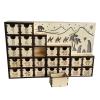 Tsophreniq Wood Christmas Calendar Cabinet Nativity Scene LED Lighting Desktop Ornament with Integrated Light Party Supplies Wooden Christmas Calendar Decoration view 1