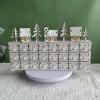 Tsophreniq 24 Days Countdown Calendar with LED Lights Wood Drawers Christmas Desktop Accessory Home Decoration Accessories LED Lighted Decoration view 3