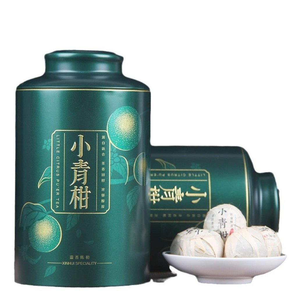 SUMMATE-Premium Xiaoqinggan Pu-erh Tea 17.64oz | Tangerine Peel & Ripe Pu-erh, Aged 8 Years, 500g Gift Set (250g 2)