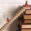 Holiday Wood Santa Staircase Calendar Countdowns Wood Santa Climbing Stairs Calendar for Tabletop Decors Decoration view 3