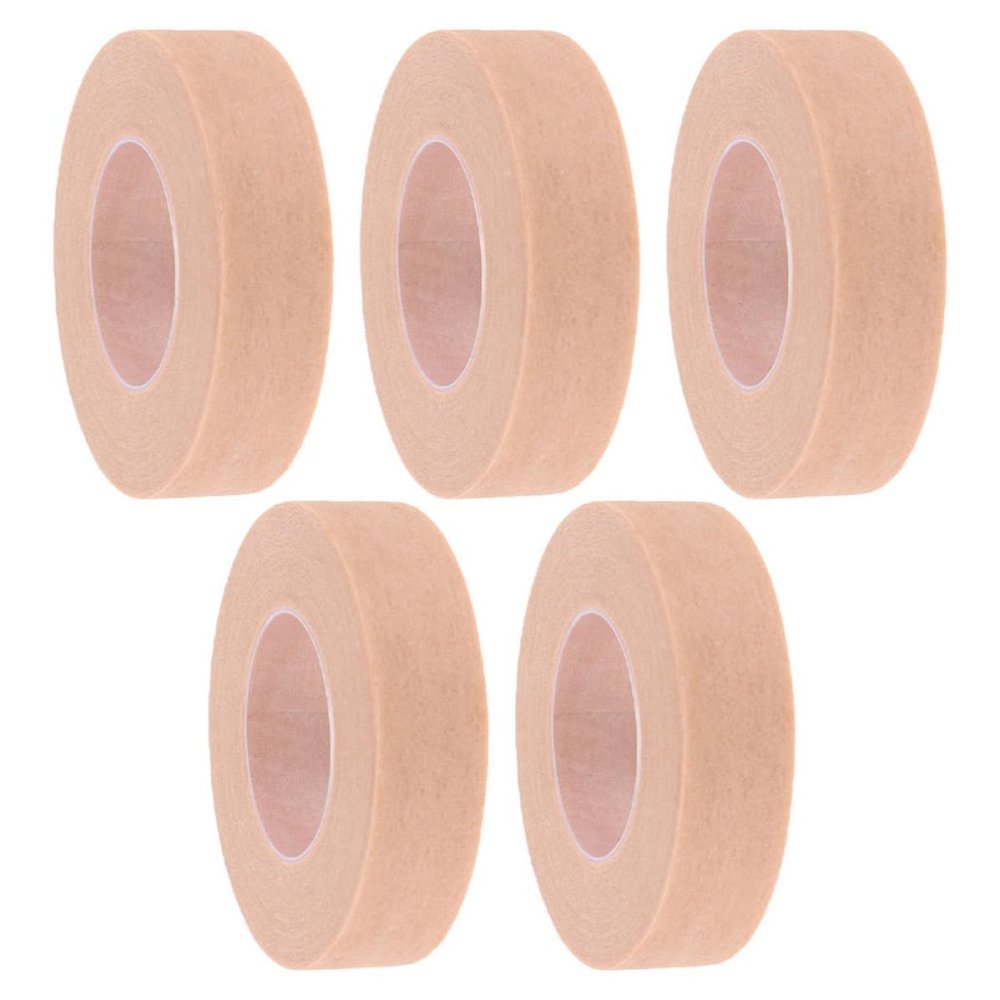 HOODANCOS of Beige Non-Woven Tapes and Eye Brightening 5 Rolls Breathable Makeup Eyelash Lash Strips Suitable for Eyelid Lifting and Lash Grafting for Women