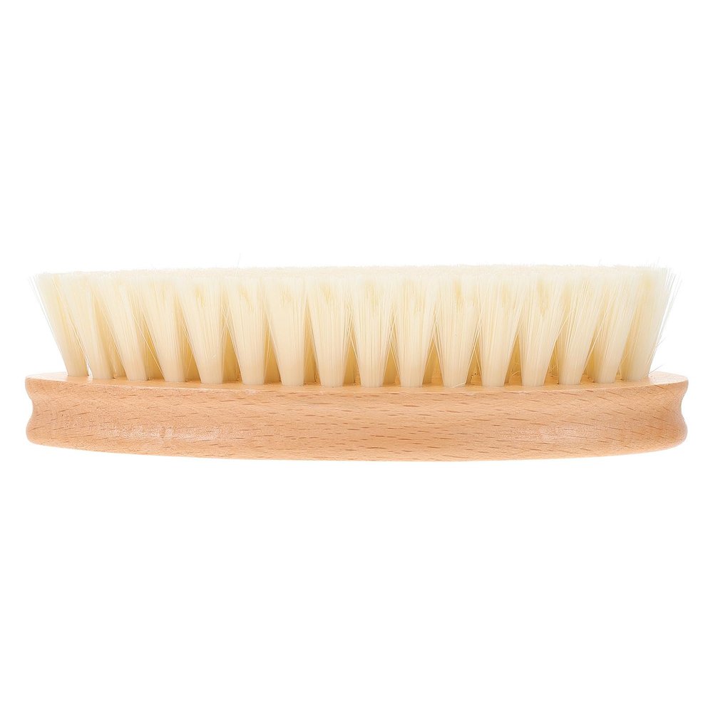 TOPPERFUN Multifunctional Cleaning Brush with Beech Wood Handle and Soft Bristles, Long Handled Scrubbing Brush for Shoes and Daily Home Use, Sturdy Multipurpose Cleaning Tool