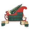 Tsophreniq Christmas Sleigh Tree Wooden Advent Calendar Countdown Party Decor 24 Drawers with LED Light Ornament Kids Advent Calendar view 4