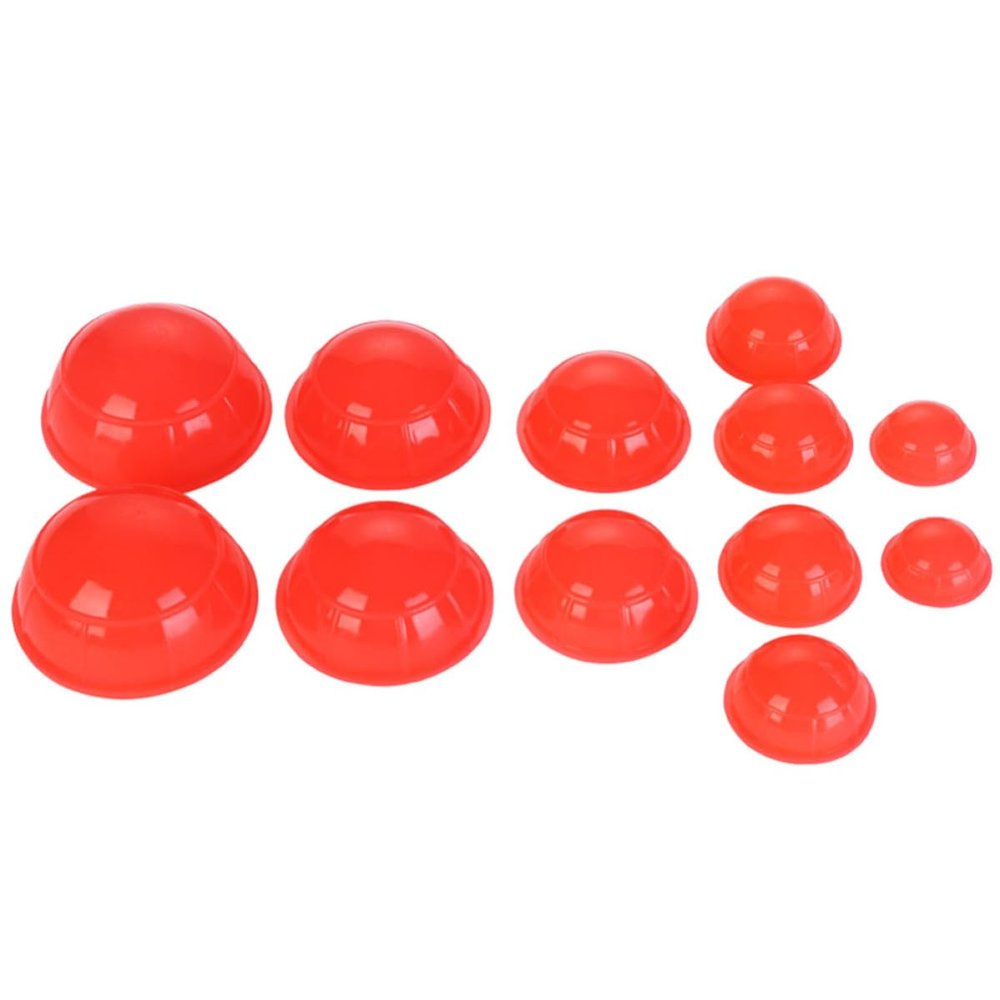 Alipis 12 Pieces Silicone Suction Vacuum Cupping Cups Set for Muscle Therapy and Body Massage Fitness