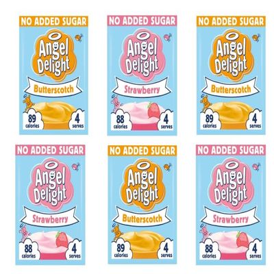Angel Delight No Added Sugar Butterscotch & Strawberry - Pack of 6