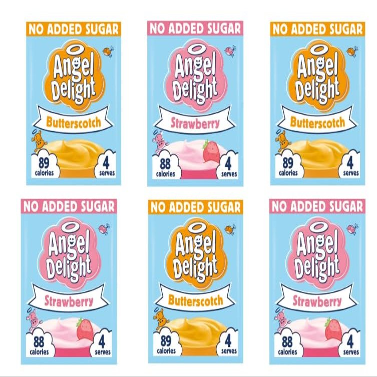 Angel Delight No Added Sugar Butterscotch & Strawberry - Pack of 6
