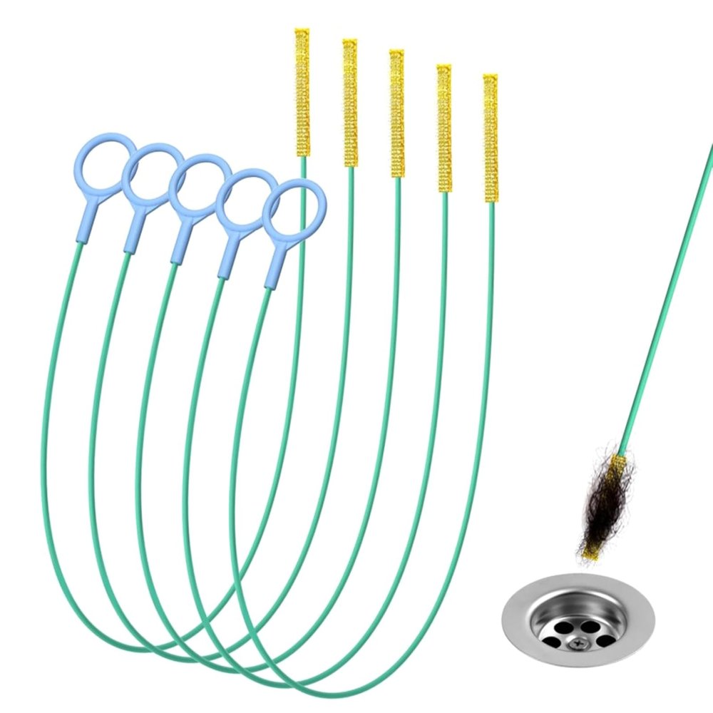TFAOYS PVC Drain Cleaning Brush Tool Efficient Unclogger for Sink Shower Pipe Clogs Drain Cleaner Brush