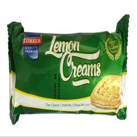 Lobels Lemon Creams Biscuit, Classic Crunchy Citrus Flavour, 200g