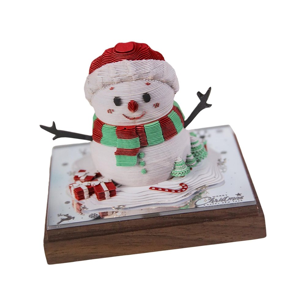 Tsophreniq 2026 Daily Calendar Snowman Paper Sculpture Multifunctional Desk Organiser for Festival Home Decoration Festival