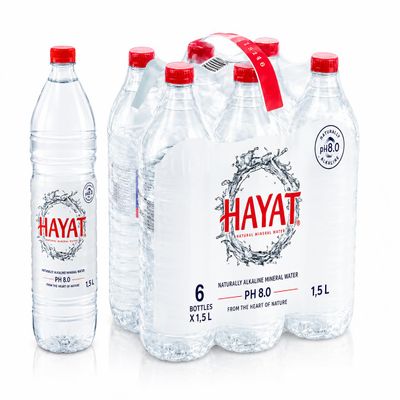 Hayat Natural Mineral Water (Still)- 1.5L (6 Pack)