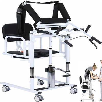 Genrico Patient Lift Transfer Chair, Home Transfer Chair, Height Adjustable, with 180 Split seat and Bedpan, Multifunctional Transfer,Suitable for Elderly People with Limited Mobility