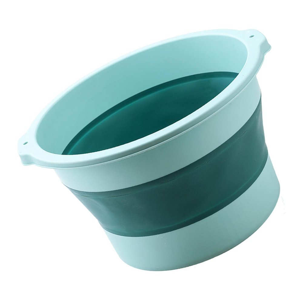 Socobeta Foldable Plastic Foot Bath Tub with Massage Function for Home Travel in Premium Material (Light Green)
