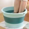 Socobeta Foldable Plastic Foot Bath Tub with Massage Function for Home Travel in Premium Material (Light Green) view 4