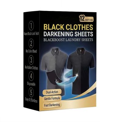 Black Fabric Dye Tablets, Black Clothing Color Restorer Sheet, Washing Machine Fabric Dye Tablets, for Polyester Cotton Linen Wool Restoration Washing Machine