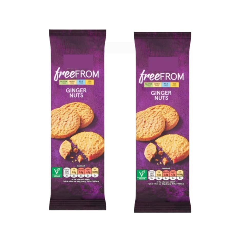 Ginger Nuts Biscuits, Pack of 2, Gluten Free, Wheat Free, Milk Free, Egg Free, Vegan, 180g