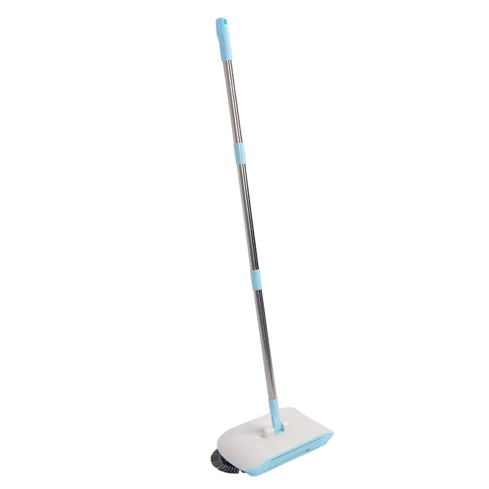 BTOSEP Hand Push Sweeper Efficient Dual Function Mop Broom Dustpan Floor Cleaner for Home 13.0in 6.4in for Apartments Offices (Blue)
