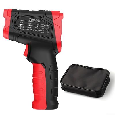 Non-Contact Infrared Thermometer TA601A, -50 to 880C Temperature with Color LCD Backlight, Adjustable Emissivity 0.10-1.00, High/Low Alarm
