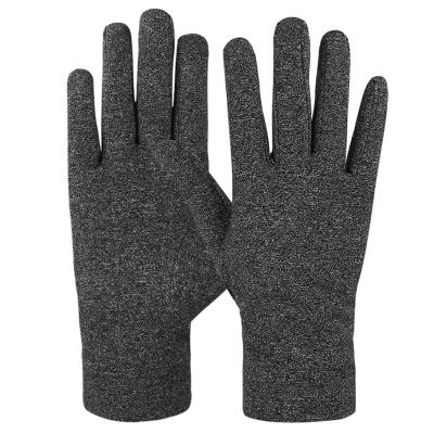 KANLVU Soft High Elastic Full Finger Arthritis Gloves for Women, Warm Compression Gloves for Outdoor Cycling, Breathable & Comfort Hand Relief Fits Women & Men(XL,Grey)
