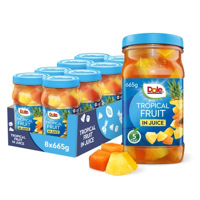 DOLE Tropical Fruit Mix In Juice Jar 8x665g Fruit Pieces in Fruit Juice