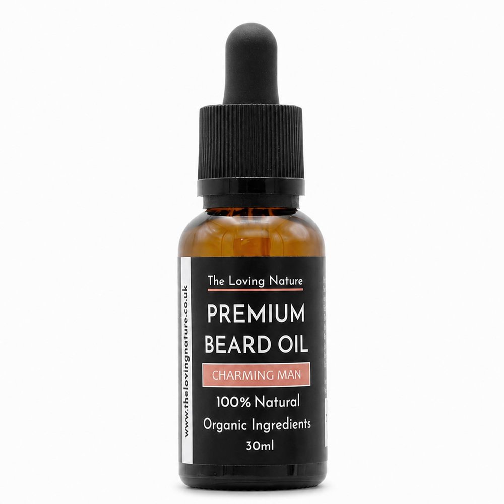 The Loving Nature Beard Oil for Men - Orange & Lemon Scent -Natural Beard Conditioner, Strengthen & Softener, Fast Absorbing Moisturiser with Jojoba & Vitamin E, Helps Soothe Dry, Itchy Skin -30 ml
