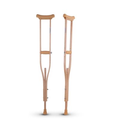 Lightweight Wooden Underarm Crutches, Adjustable Height, Telescopic, Non-Slip Design, Suitable for Adults