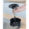 Zunate Stainless Steel Glass Rinser for Sink | Professional Automatic Cup Washer Rust Resistant Powerful Kitchen Bar Cleaner (Black) view 4