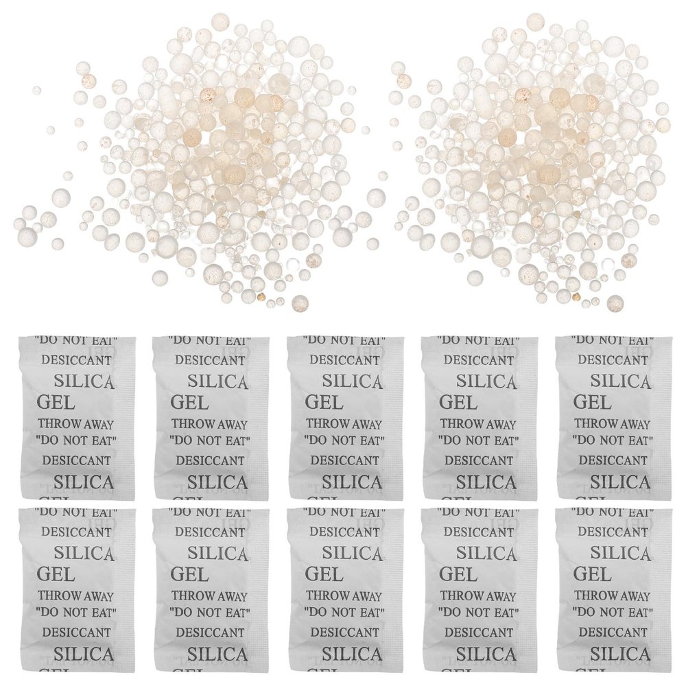 DINHEAROM Silica Gel Moisture Absorber Packets 50Pcs 5G for Wardrobe Shoes Jewelry Food Storage