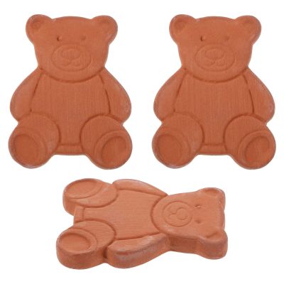 FreshCart Basics Brown Sugar Keeper Humidity Absorber 3pcs Bear-Shaped Pottery Softener Discs that Keeps Snacks and Dried Fruits Fresh for Food Storage Containers and Kitchen Use