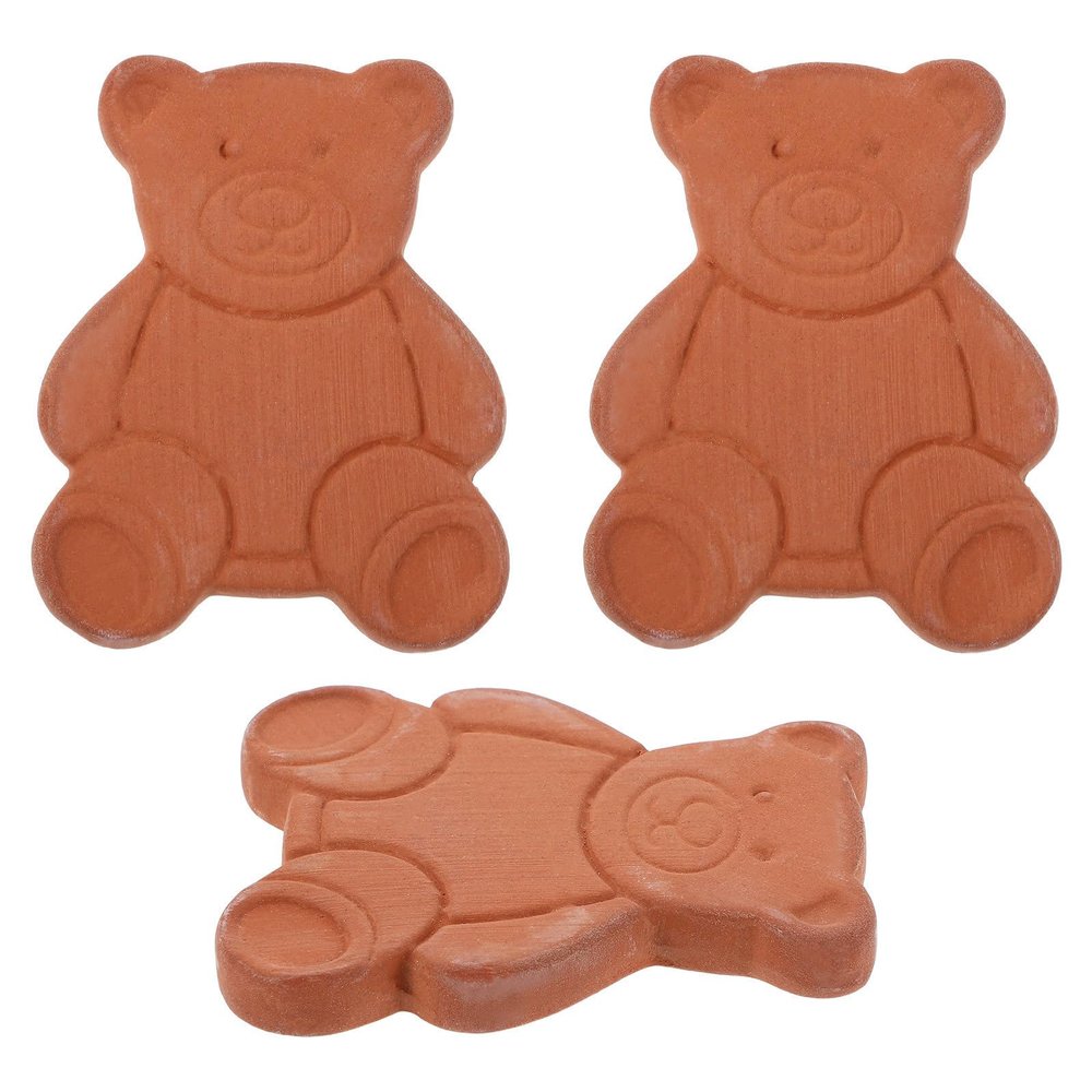 FreshCart Basics Brown Sugar Keeper Humidity Absorber 3pcs Bear-Shaped Pottery Softener Discs that Keeps Snacks and Dried Fruits Fresh for Food Storage Containers and Kitchen Use