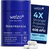 Welzo Ultra Purity Akkermansia 60 Billion AFU Next-Gen Probiotic Supplement with Inulin & Lactobacillus 60 Vegan Capsules for Gut Health, Metabolism & Digestive Support (2) view 1