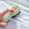 HEIBTENY Liquid Dispensing Cleaning Brush With Long Handle Soft Bristle Scrubber For Shoes Kitchen Bathroom Tiled Walls And Countertops Ergonomic Design For Gentle(A) view 4