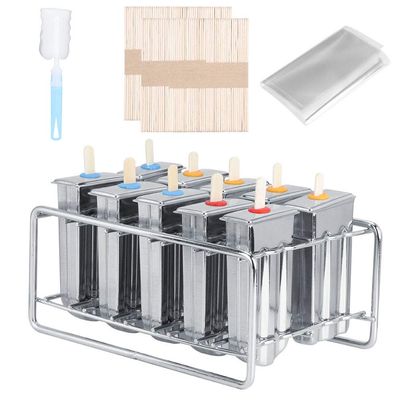 Stainless Steel Ice Cream, 10PCS with 120 Sticks, Food Grade Safe, for Homemade Popsicles in Household Kitchen