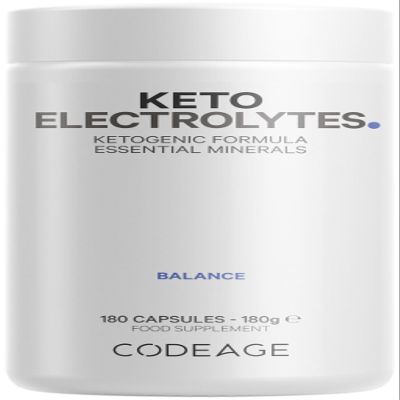 Codeage Keto Electrolytes Capsules UK | Sodium, Magnesium, Potassium & Calcium | Ketogenic Formula Essential Minerals | Keto & Low Carb Lifestyle | 180 Vegan Capsules | 3-Month Supply
