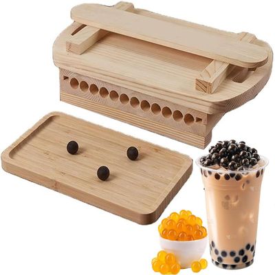 Manual Tapioca Pearl Maker with Double Handle and Solid Wood Pallets for Bubble Tea Stores - 15mm, 19mm, 22mm Sizing Options