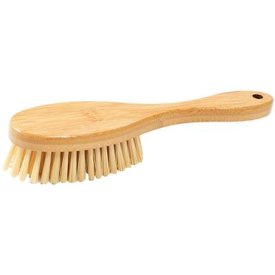 Vibsky Wooden Handle Laundry Brush Set with for Soft PET Bristles Clothes and Shoes Cleaning, Long Handle Scrub Brush with Hanging Loop