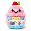 Mifafaci Happy Birthday Gift Crochet, Positive Cupcake Crochet Present Idea for Women, Men, Mom,Dad, Teen Girls, Friends, Memorable Birthday Gift Card for Her/Him Ideas view 1